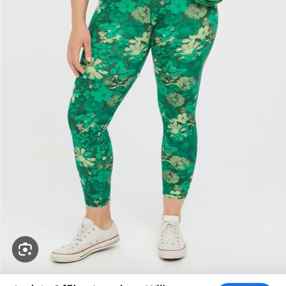 aerie twist front Offline RealMe green floral leggings